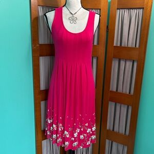 Pink Floral Sleeveless Dress